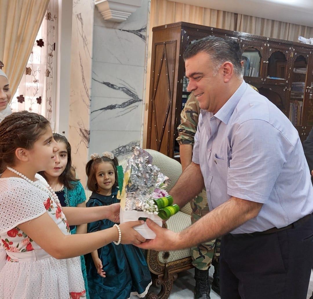 تهنئة أطفال دار الرحمة لمحافظ ريف دمشق في ذكرى المولد النبوي